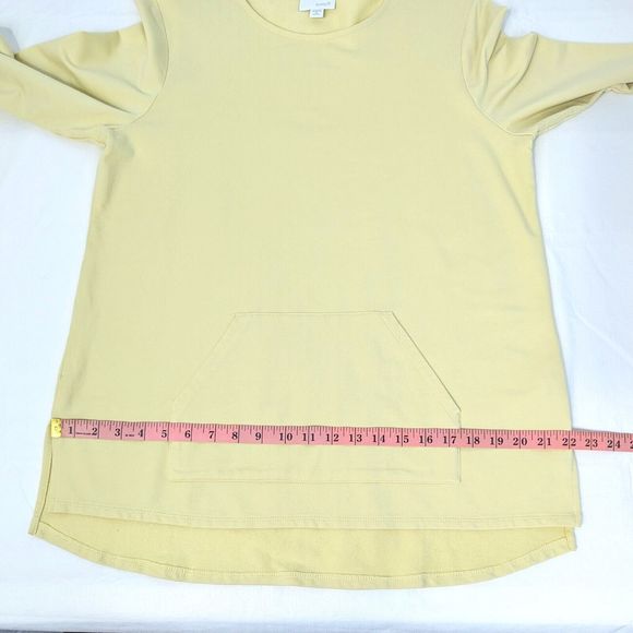 J Jill Pure Jill Womens Medium Petite Light Yellow Pima Cotton Modal Blend Top - Picture 4 of 7
